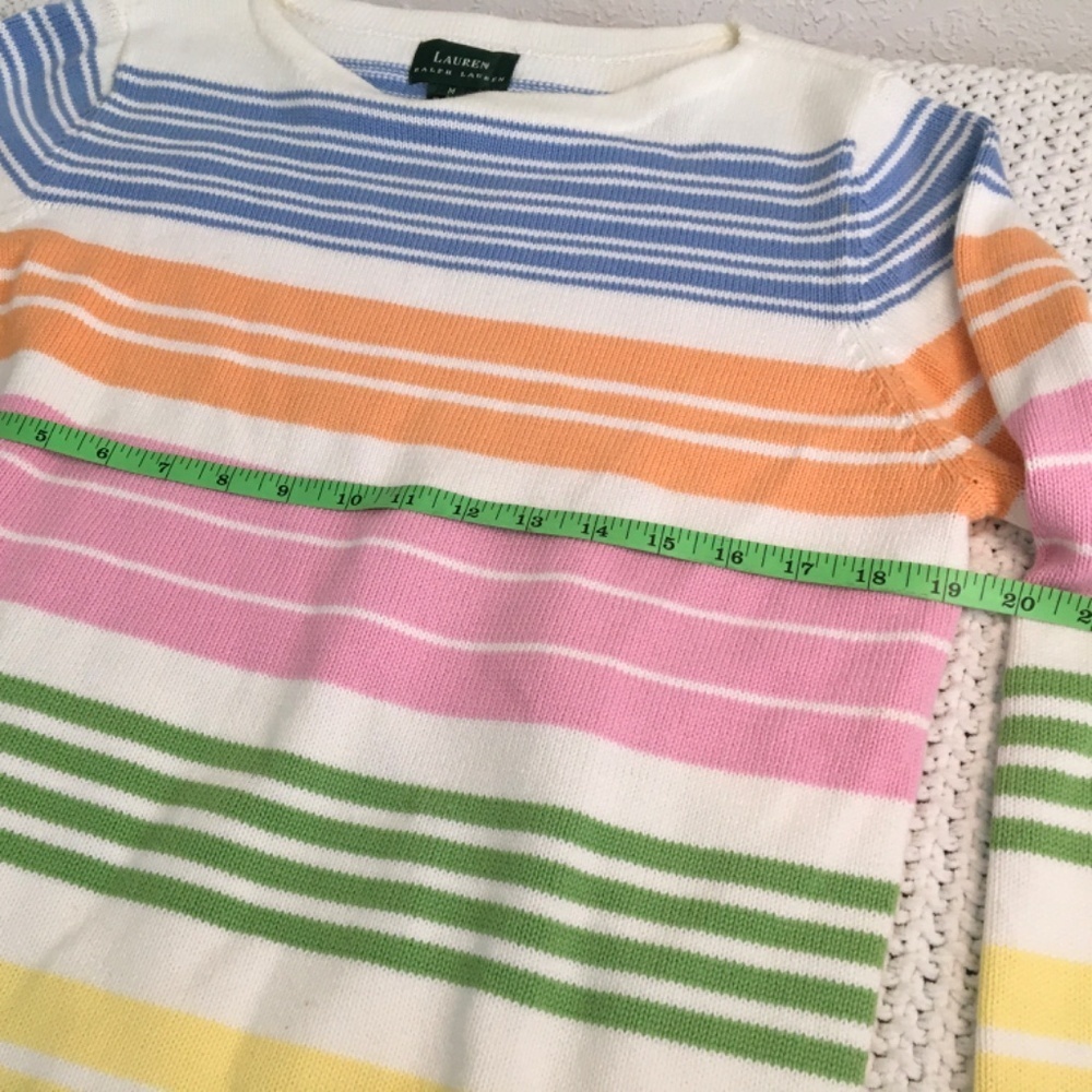 RALPH LAUREN KNIT STRIPED SWEATER SIZE WOMAN MEDIUM SPRING COLORS